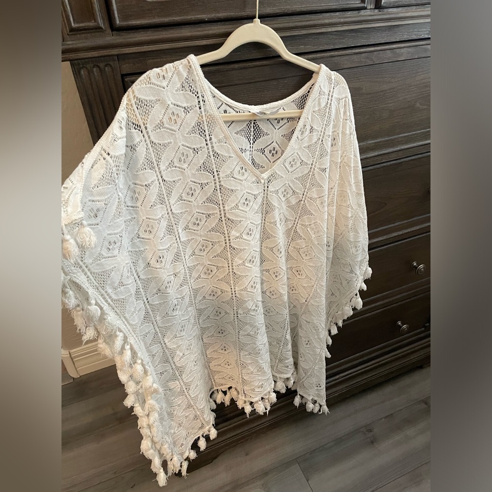 White plus size cover up